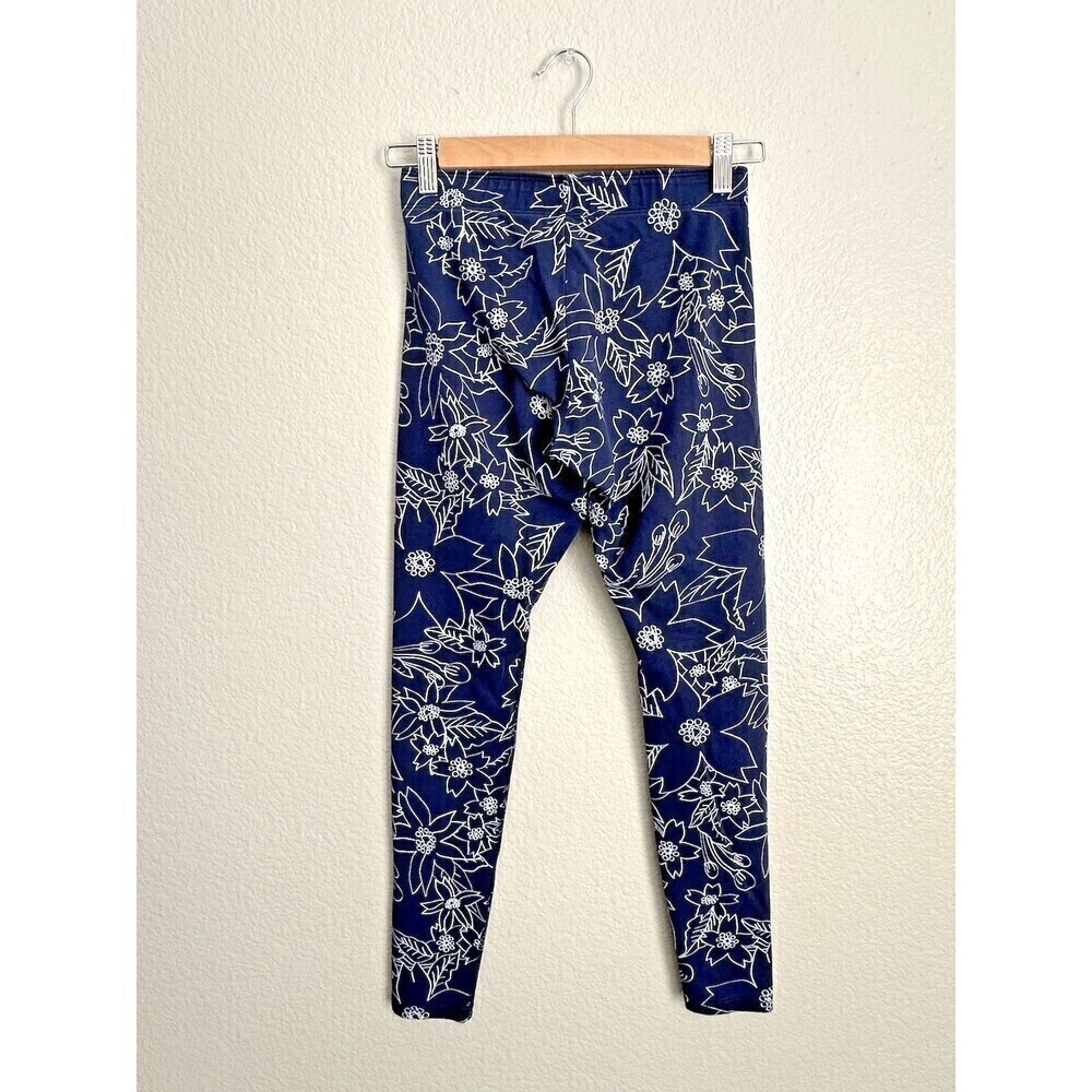 Nike Just Do It Print Floral Legging Women's Size Small Blue Elastic Band Gym
